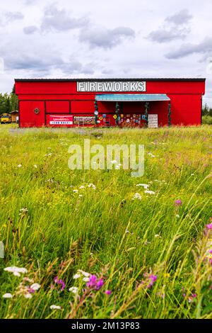 Feuerwerksladen; Highway 4; Glenallen; Alaska; USA Stockfoto