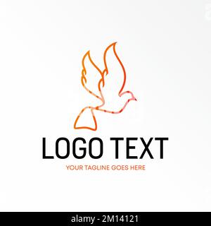 Einzigartige Linie Vogel- oder Taubenbild Grafiksymbol Logo Design abstraktes Konzept Vektormaterial. Kann als Symbol im Zusammenhang mit Tieren oder Kunst verwendet werden Stock Vektor