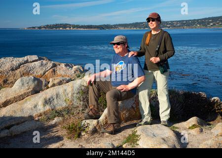 Blick auf die Küste am Granite Point Trail, Point Lobos State Reserve, Big Sur Coast Highway Scenic Byway, Kalifornien Stockfoto