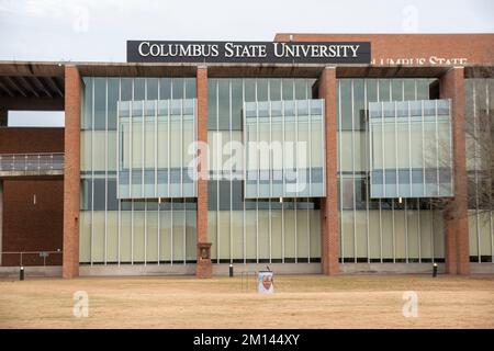 Columbus ist die zweitgrößte Stadt in Georgia, USA, und hat eine lange Geschichte. Es liegt am Ufer des Chattahoochee River. Stockfoto