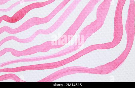 Pink Aquarell abstrakte Handmallinien Hintergrund Stockfoto