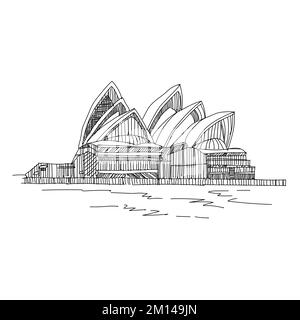 Die Skyline von Sydney, Australien. Circular Quay und Opernhaus. Touristische Punkte, Reisefoto, sonniger Tag die Skyline von Sydney Art Stockfoto