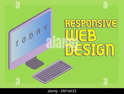 Inspiration für Sign Responsive Web Design. Erstellung von Webseiten für Geschäftsideen, die flexible Layouts nutzen Stockfoto