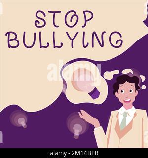 Schreiben Text anzeigen Stop Bullying. Geschäftsüberblick Kämpfen und eliminieren Sie dieses aggressive, inakzeptable Verhalten Stockfoto