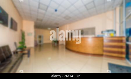 Abstrakte Unschärfe und Unschärfe im Hotel Resort und Lobby Interieur, langer Flur, Apartment, Eigentumswohnung, Hotel, Gewerbliches Bürogebäude. Perfekt Stockfoto