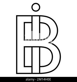 Logo-Symbol ib bi Symbol, nft Interlaced Buchstaben i b Stock Vektor