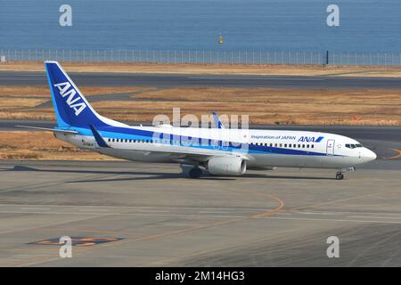 Tokio, Japan - 12. Januar 2020: ANA Wings Boeing B737-800 (JA73AN) Passagierflugzeug. Stockfoto