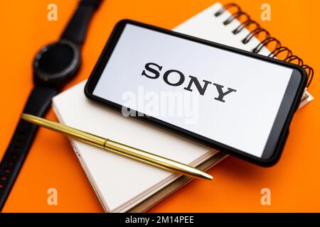 Polen. 07.. Dezember 2022. In dieser Abbildung wird ein Sony Logo auf einem Smartphone angezeigt. (Foto: Mateusz Slodkowski/SOPA Images/Sipa USA) Guthaben: SIPA USA/Alamy Live News Stockfoto
