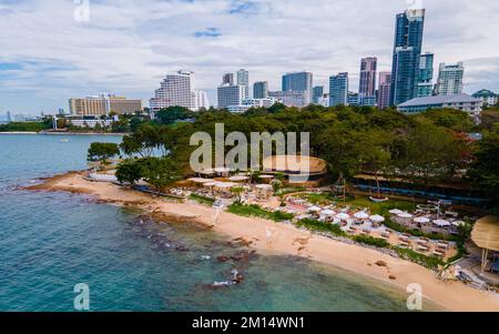 Pattaya Thailand 2022. Dezember, Blick auf die Drohne im Café-Restaurant, Oase am Strand von Oxygen in Pattaya Thailand. Stockfoto