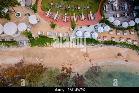 Pattaya Thailand 2022. Dezember, Blick auf die Drohne im Café-Restaurant, Oase am Strand von Oxygen in Pattaya Thailand. Stockfoto