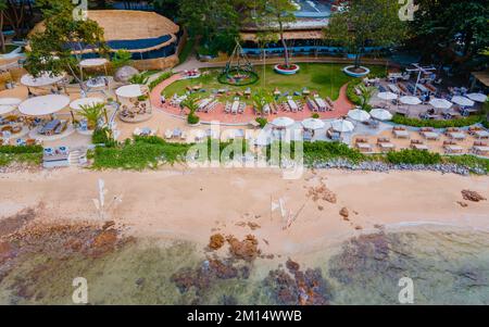 Pattaya Thailand 2022. Dezember, Blick auf die Drohne im Café-Restaurant, Oase am Strand von Oxygen in Pattaya Thailand. Stockfoto