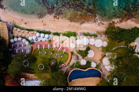 Pattaya Thailand 2022. Dezember, Blick auf die Drohne im Café-Restaurant, Oase am Strand von Oxygen in Pattaya Thailand. Stockfoto
