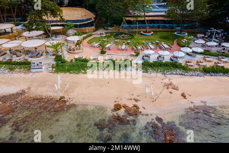 Pattaya Thailand 2022. Dezember, Blick auf die Drohne im Café-Restaurant, Oase am Strand von Oxygen in Pattaya Thailand. Stockfoto