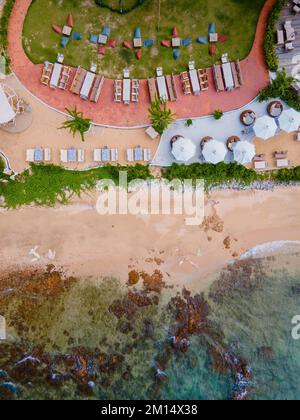 Pattaya Thailand 2022. Dezember, Blick auf die Drohne im Café-Restaurant, Oase am Strand von Oxygen in Pattaya Thailand. Stockfoto