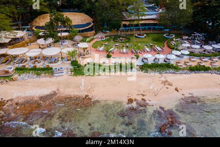 Pattaya Thailand 2022. Dezember, Blick auf die Drohne im Café-Restaurant, Oase am Strand von Oxygen in Pattaya Thailand. Stockfoto