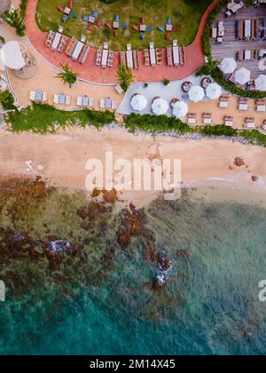 Pattaya Thailand 2022. Dezember, Blick auf die Drohne im Café-Restaurant, Oase am Strand von Oxygen in Pattaya Thailand. Stockfoto