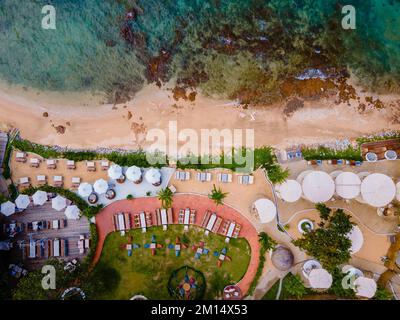 Pattaya Thailand 2022. Dezember, Blick auf die Drohne im Café-Restaurant, Oase am Strand von Oxygen in Pattaya Thailand. Stockfoto