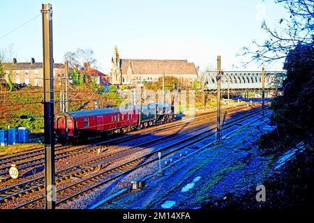 Royal Scot Class No 46115 Scotts Guardsman in Holgate York, England Stockfoto