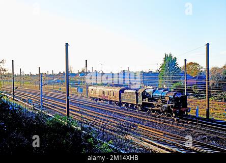 Royal Scot Class No 46115 Scotts Guardsman in Holgate York, England Stockfoto