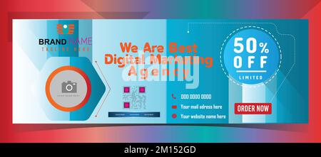 Digitales Marketing Design von Facebook-Deckblättern, Webbannervorlage für Unternehmensmarketing Stock Vektor