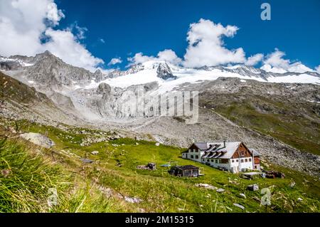 Das Bild zeigt sich in der Berliner Alpenvereinigung DAV Sektion Furtschagl Haus, in den Zillertalalpen des österreichischen Tirols. Stockfoto