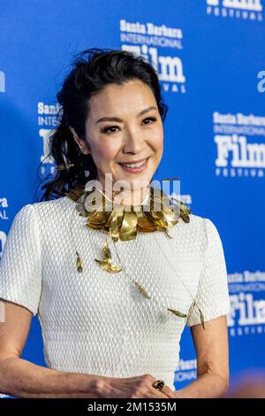 Santa Barbara, USA. 09.. Dezember 2022. Michelle Yeoh auf dem Santa Barbara International Film Festival, das am Freitag, den 9. Dezember 2022, den 15.. Kirk Douglas Award for Excellence in Film im Ritz-Carlton Bacara, Santa Barbara, Kalifornien, erhält. (Foto: Rod Rolle/Sipa USA) Guthaben: SIPA USA/Alamy Live News Stockfoto