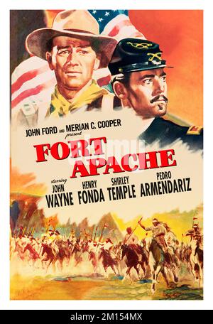 JOHN WAYNE und HENRY FONDA in FORT APACHE (1948) unter der Leitung VON JOHN FORD. Kredit: RKO-RADIO/Album Stockfoto