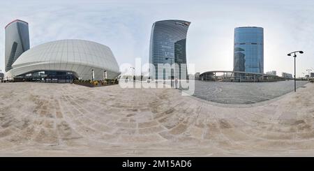 360 Grad Panorama Ansicht von Mailand Lombardei Italien. Einkaufsviertel Citylife