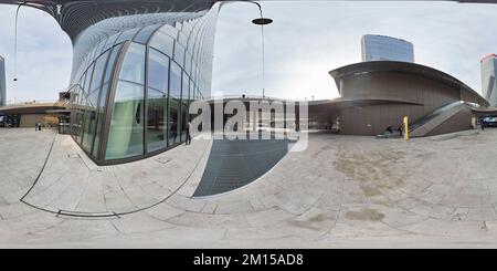 360 Grad Panorama Ansicht von Mailand Lombardei Italien. Einkaufsviertel Citylife