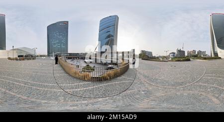 360 Grad Panorama Ansicht von Mailand Lombardei Italien. Einkaufsviertel Citylife