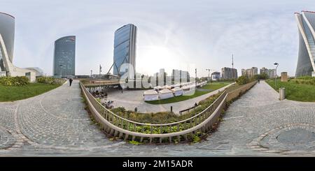 360 Grad Panorama Ansicht von Mailand Lombardei Italien. Einkaufsviertel Citylife