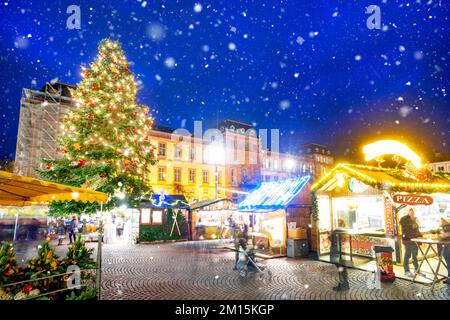 Weihnachtsmarkt in Darmstadt, Deutschland Stockfoto