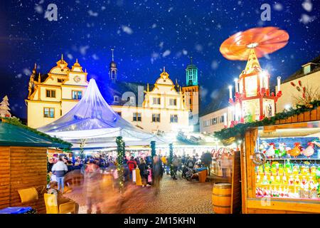 Weihnachtsmarkt in Darmstadt, Deutschland Stockfoto