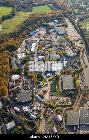 Luftaufnahme, Movie Park Germany in Kirchhellen-Nord-Ost District in Bottrop, Ruhrgebiet, Nordrhein-Westfalen, Deutschland, Bottrop, DE, Europa, Recreati Stockfoto