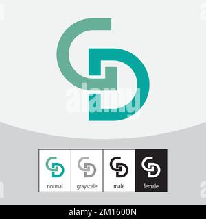 Logo mit G- und D-Buchstaben. - Vektor. Vektordarstellung Stock Vektor