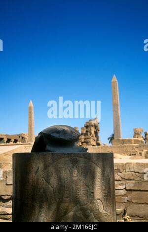 Karnak Ägypten Tempelkomplex Karnak Scharab des Amenhotep III Tempels von Amun Stockfoto