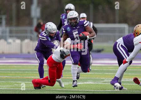 Okt. 31 2022, London, Ontario, Kanada. Laval Rouge oder besiege die Western Mustangs 27-20, um den Mitchell Bowl zu gewinnen. Keon Edwards von den westlichen Mustangs Stockfoto