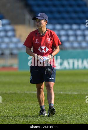 Hongkong, China. 10.. Dezember 2022. Asia Rugby Frauen Championships 2021 Testspiel Hongkong gegen Kasachstan. Royce CHAN, Cheftrainer des Hong Kong Teams, während der Übung. Alamy Live Sport/ Kredit: Jayne Russell/Alamy Live News Stockfoto