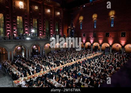 Stockholm, Schweden. 10.. Dezember 2022. Nobelpreis-Bankett im Rathaus in Stockholm, Schweden, Samstag, 10. Dezember 2022.Foto: Pontus Lundahl / TT / 10050 Kredit: TT News Agency/Alamy Live News Stockfoto