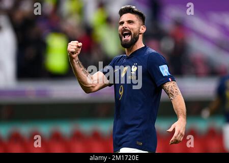 AL KHOR, KATAR - DEZEMBER 10: Olivier Giroud von Frankreich reagiert nach dem Viertelfinale - FIFA-Weltmeisterschaftsspiel 2022 zwischen England und Frankreich im Al Bayt Stadium am 10. Dezember 2022 in Al Khor, Katar (Foto von Pablo Morano/BSR Agency) Kredit: BSR Agency/Alamy Live News Stockfoto