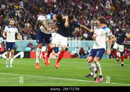 Al-Khor, Katar. 10.. Dezember 2022. Olivier Giroud aus Frankreich erzielt das zweite Tor seiner Mannschaft während des Viertelfinalspiels der FIFA-Weltmeisterschaft 2022 im Al Bayt Stadium am 10. Dezember 2022 in Al Khor, Katar. Foto: Chris Brunskill/UPI Credit: UPI/Alamy Live News Stockfoto
