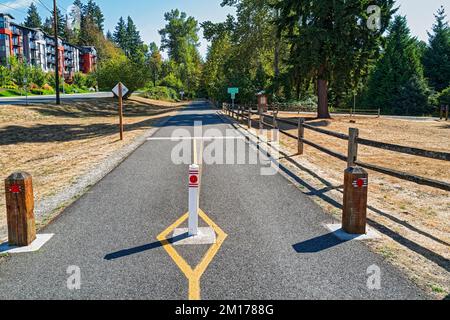 Der East Lake Sammamish Trail verläuft parallel zum Parkway in der Nähe von Marymoor Park, Redmond, Washington, USA Stockfoto