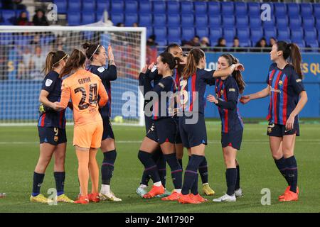 Barcelona, Spanien. 10.. Dezember 2022. Spieler des FC Barcelona während des Spiels La Liga F zwischen dem FC Barcelona und dem Alhama CF im Johan Cruyff Stadium in Barcelona, Spanien. Kredit: DAX Images/Alamy Live News Stockfoto