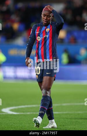 Barcelona, Spanien. 10.. Dezember 2022. Oshoala des FC Barcelona während des Spiels La Liga F zwischen dem FC Barcelona und dem Alhama CF im Johan Cruyff Stadium in Barcelona, Spanien. Kredit: DAX Images/Alamy Live News Stockfoto