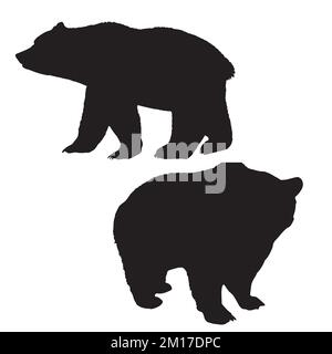 Vektordarstellung der Silhouette von Grizzlybären Stock Vektor