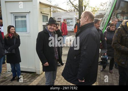 Bukarest, Rumänien - 10. Dezember 2022: Nicusor Dan, Bürgermeister von Bukarest, und Valer Blidar, Präsident VON ASTRA, anlässlich der Amtseinführung DER ASTRA Imperio Metropoli Stockfoto