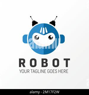 Einfacher und einzigartiger Roboterkopf Bildsymbol Logo abstraktes Konzept Vektormaterial. Kann als Symbol im Zusammenhang mit Technik verwendet werden Stock Vektor