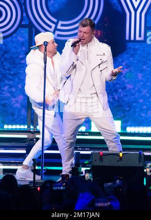 Nick Carter von Backstreet Boys tritt am 9. Dezember 2022 auf der Bühne des iHeartRadio Z100 Jingle Ball 2022 auf, präsentiert von Capital One im Madison Square Garden in New York, New York. Foto: Jeremy Smith/imageSPACE/MediaPunch Stockfoto