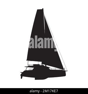 Vektordarstellung der Segelbootsilhouette Stock Vektor