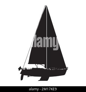 Vektordarstellung der Segelbootsilhouette Stock Vektor
